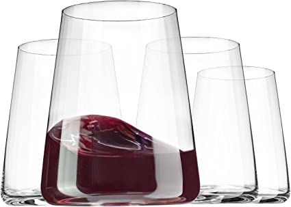 RorAem Wine Glasses - Hand Blown Wine Glasses Set of